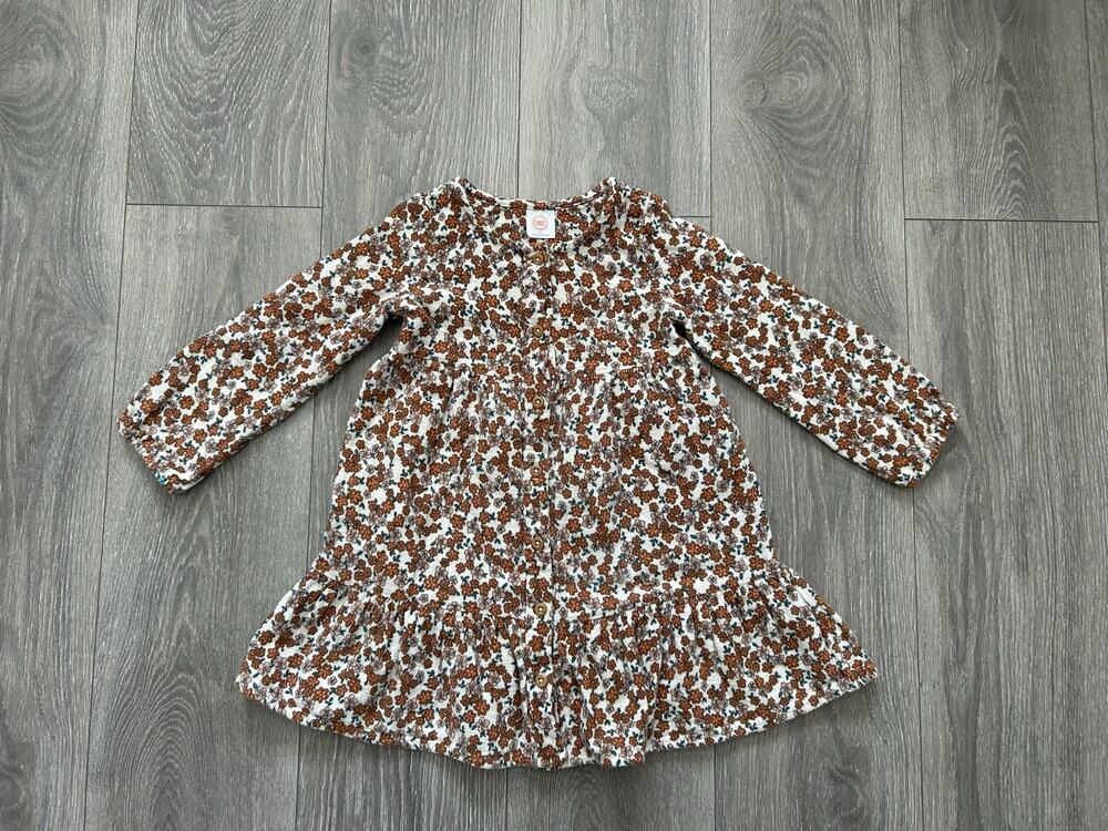 Girl’s Floral Button Down Long Sleeve Dress Size 4 Years